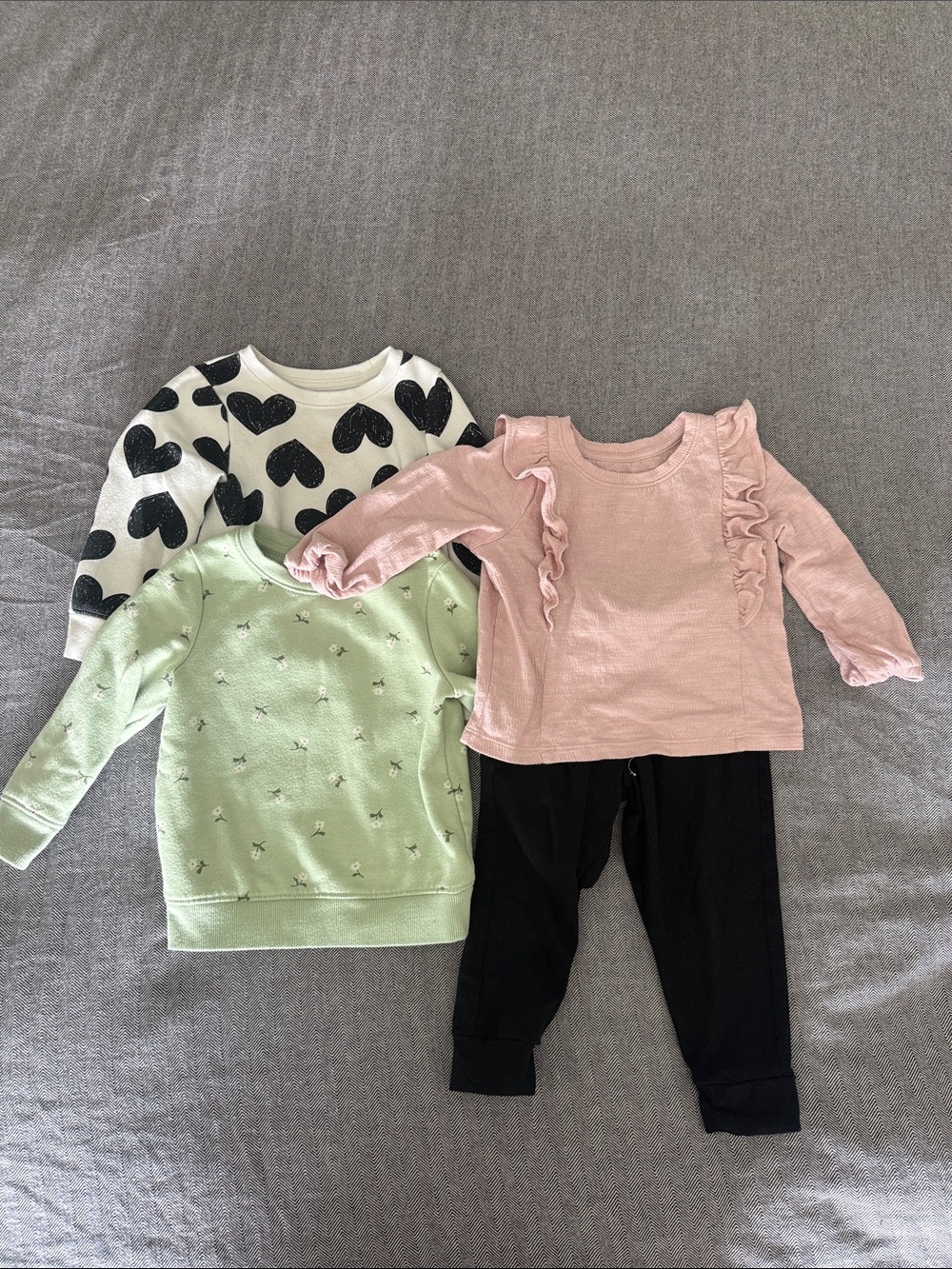 Cat & Jack 2T Bundle Ruffle Long-Sleeve Top, Sweatshirts, Joggers for Kids